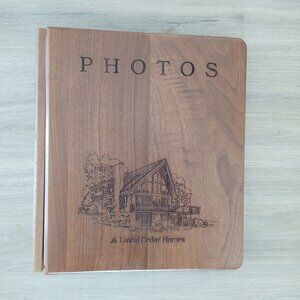 Vintage Solid Wood photo album, intricate etched pattern